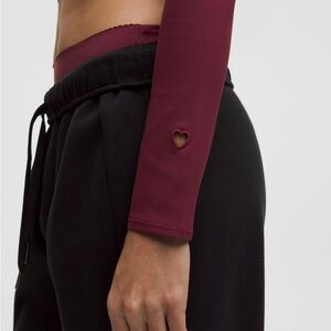 Lululemon Ribbed Wrap-Front Long-Sleeve Shirt Heart